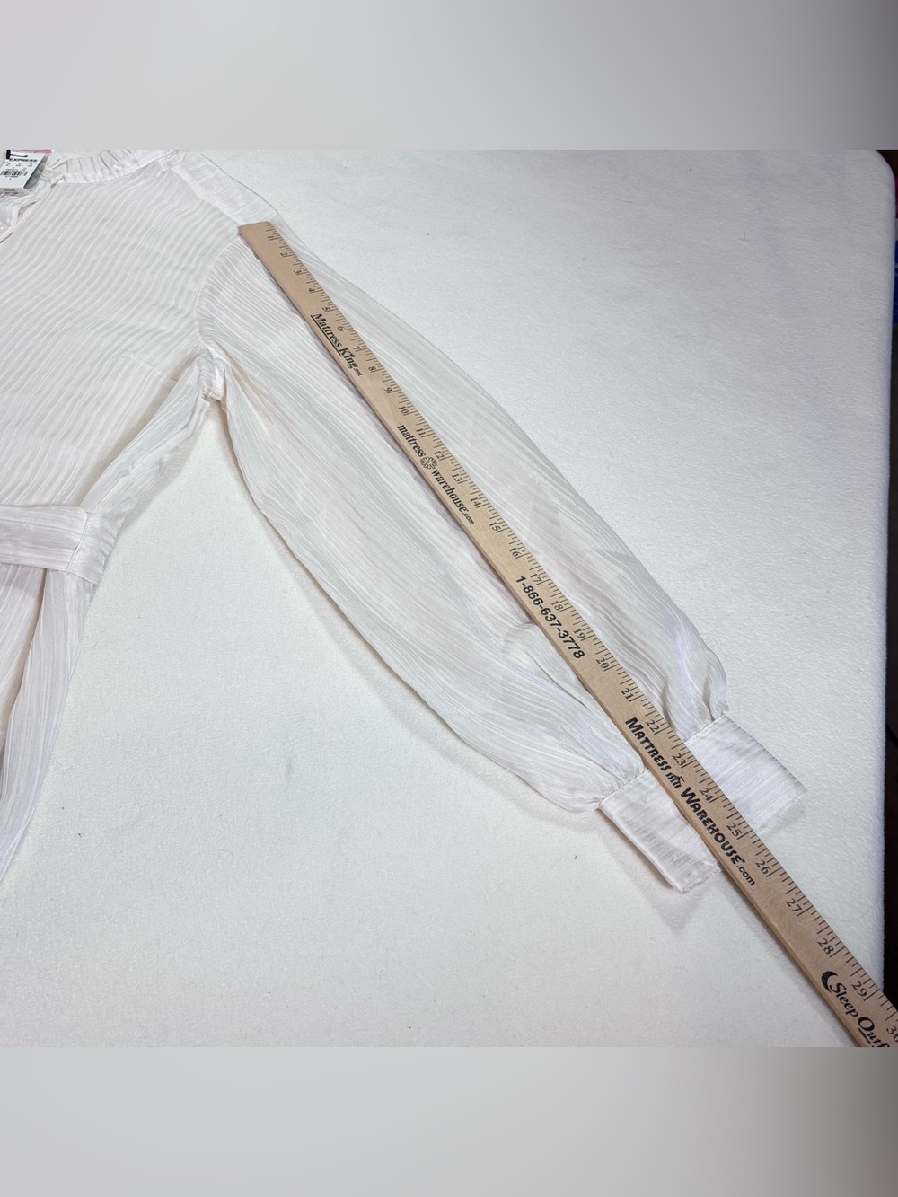 NWT Vintage Express Compagnie Internationale Ivory Tie Waist Romantic Blouse L - Picture 14 of 16